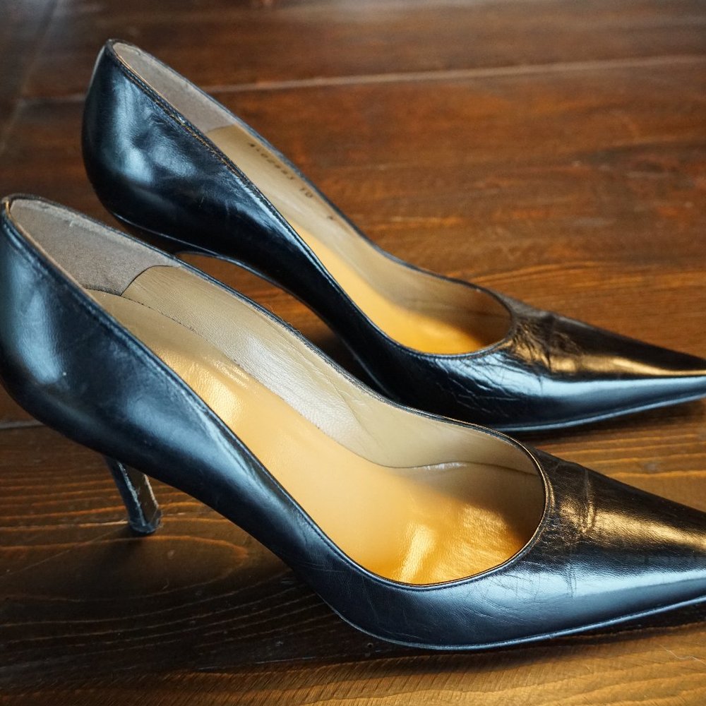 Stuart Weitzman Black Leather Heels